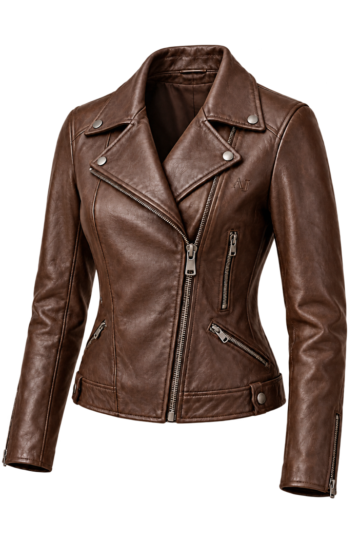 Rook espresso leather biker jacket